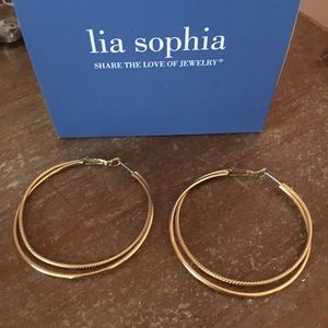Lia Sophia Gold Hoop Earrings